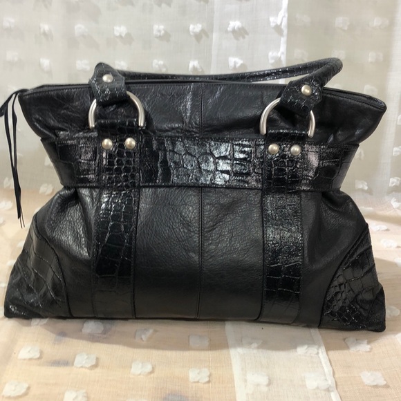 Mussio DeGroot Handbags - Black Leather Structured Tote Bag